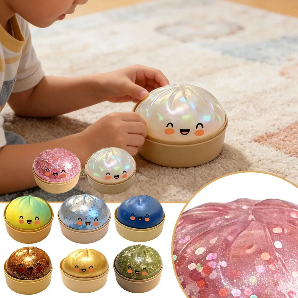 Realistic Giant Dumpling Squishy Toy – Soft TPR Bamboo Steamer Fidget Stress Relief & Creative Gift