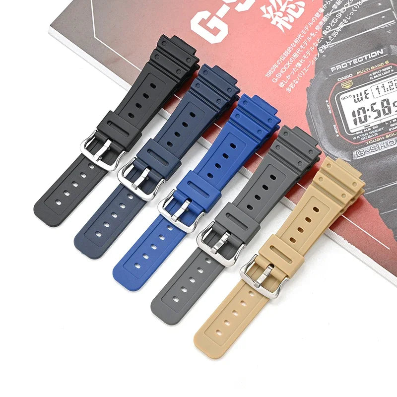 Rubber Resin Watch Case and Strap for Casio G-Shock - Replacement Band for DW-5600, GW-M5610, GW-B5600 and G-5600 Models