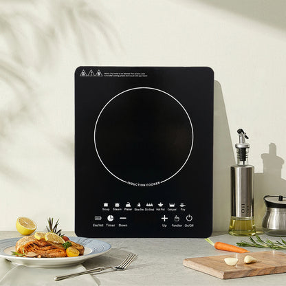 750W Portable Induction Cooktop Burner – Electric Hot Stove with Timer, Warm-keeping & Pre-setting Features for Kitchen & Restaurant