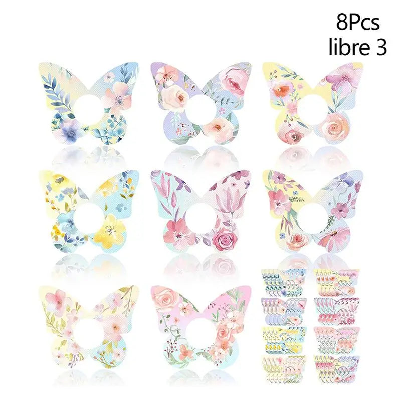 Blood Glucose Sensor Adhesive Patches - Invisible Sensor Fixing Stickers in 5 or 8-Piece Sets, Wildflower Designs