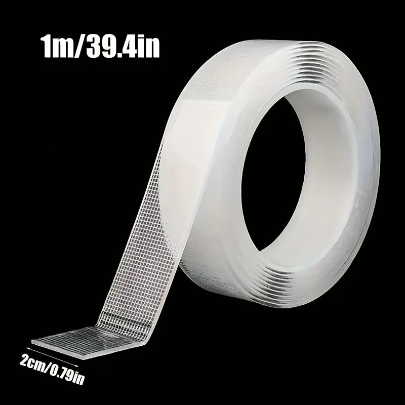 Heavy Duty Nano Double-Sided Tape - Transparent Waterproof Removable Strong Adhesive Mounting Tape for Home & Office