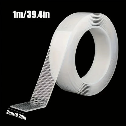 Heavy Duty Nano Double-Sided Tape - Transparent Waterproof Removable Strong Adhesive Mounting Tape for Home & Office