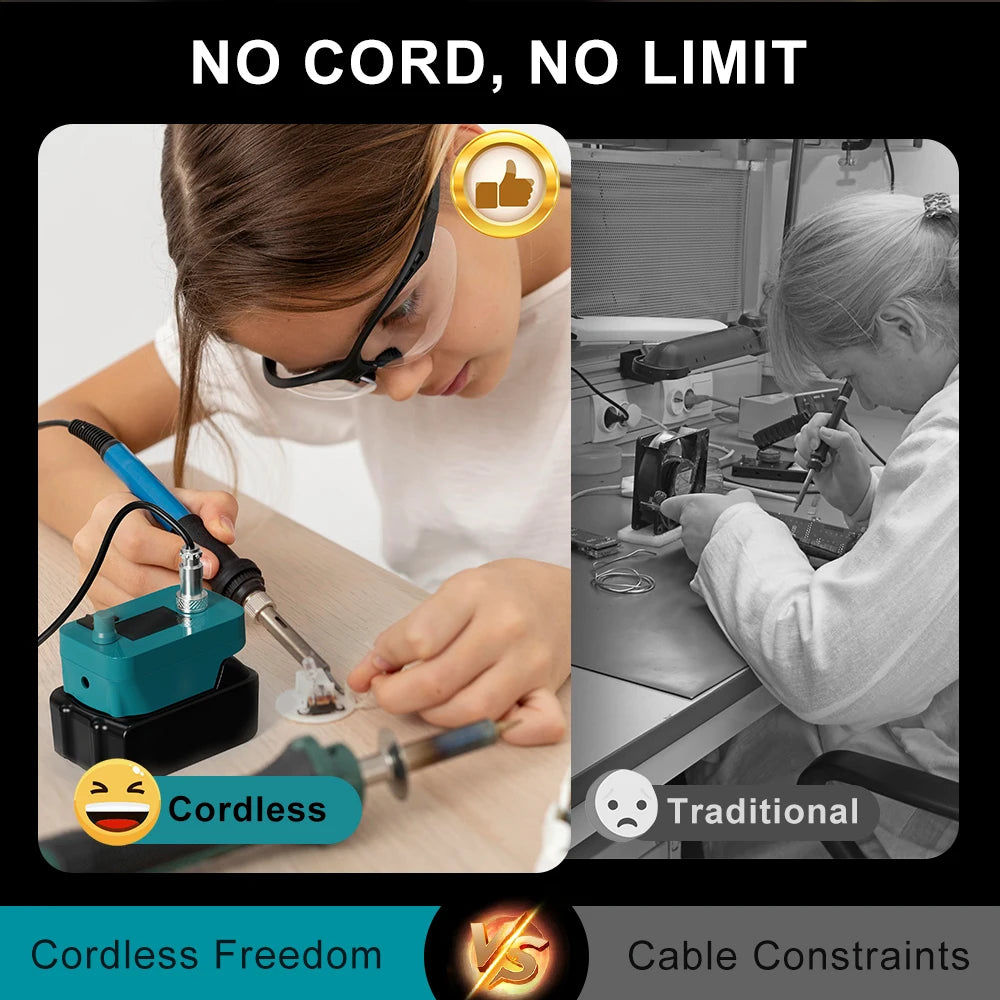 Bonacell Cordless Soldering Iron – 60W Tool for Makita BL1830, BL1840, BL1850, BL1860 18V Batteries, PCB Soldering Tool