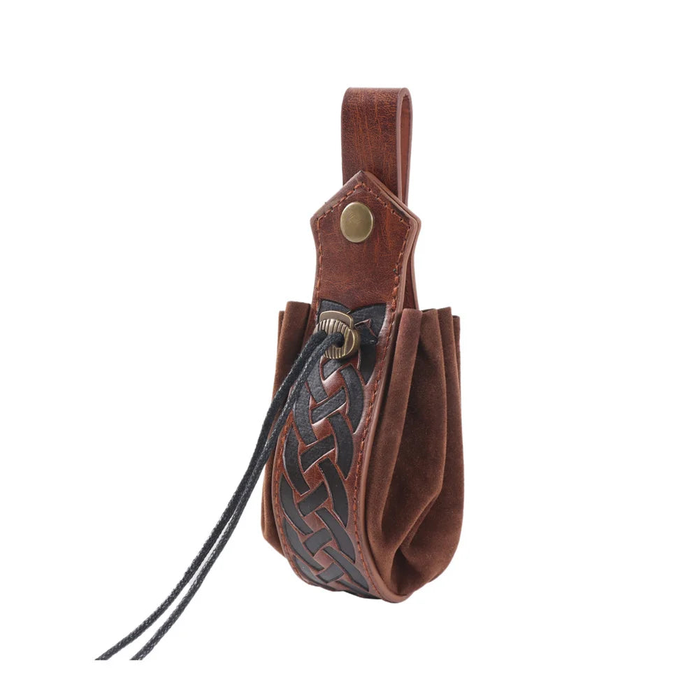 UYEE Medieval Vegvisir Knight Belt – PU Leather Waistband, Retro Renaissance Design for Men