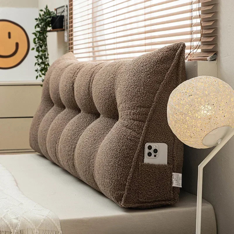 Large Triangular Headboard Wedge Pillow – Bed Rest Backrest Cushion with Removable Cover for Positioning Support