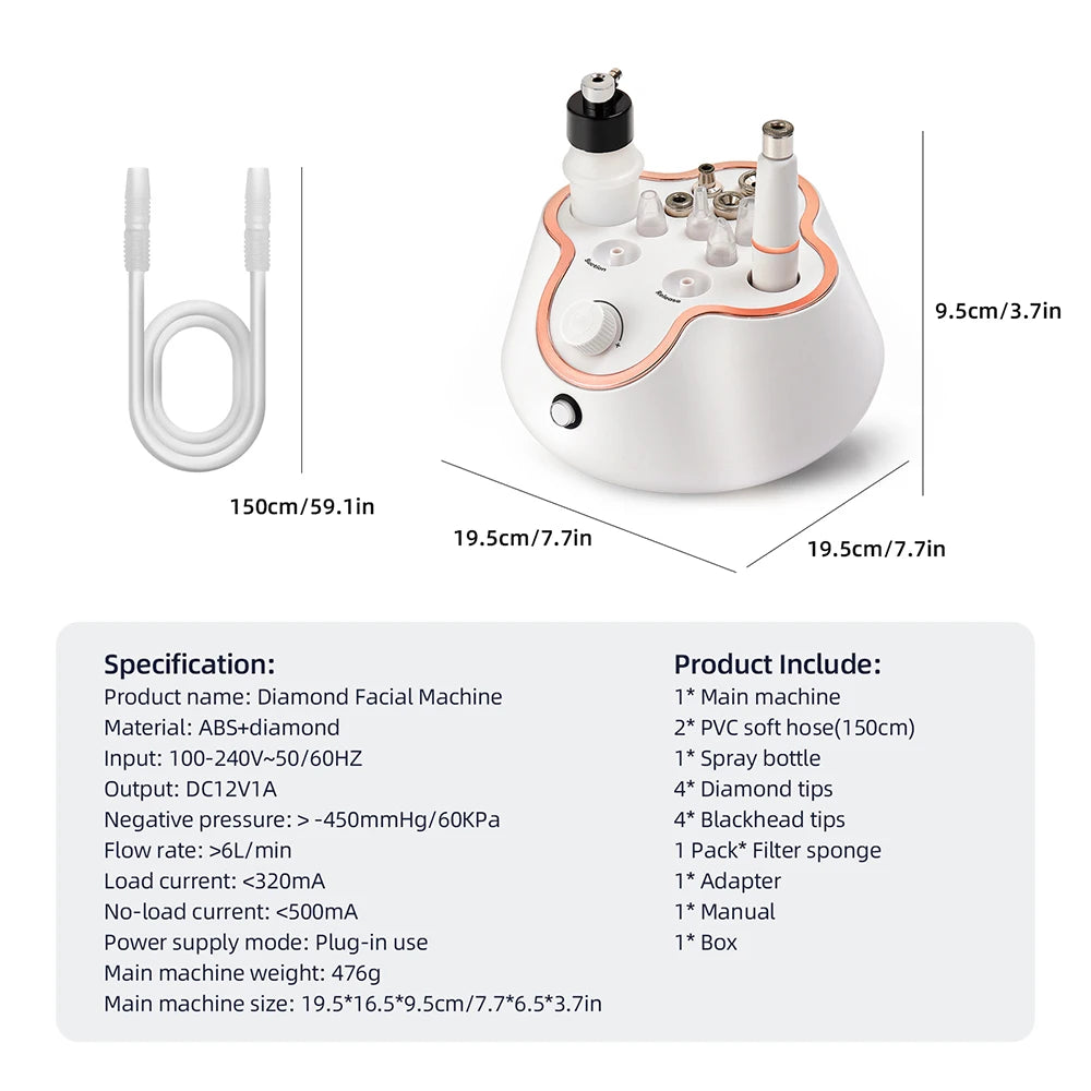 Foreverlily Diamond Facial Peeling Machine – Home Microdermabrasion & Nano Water Spray Exfoliator