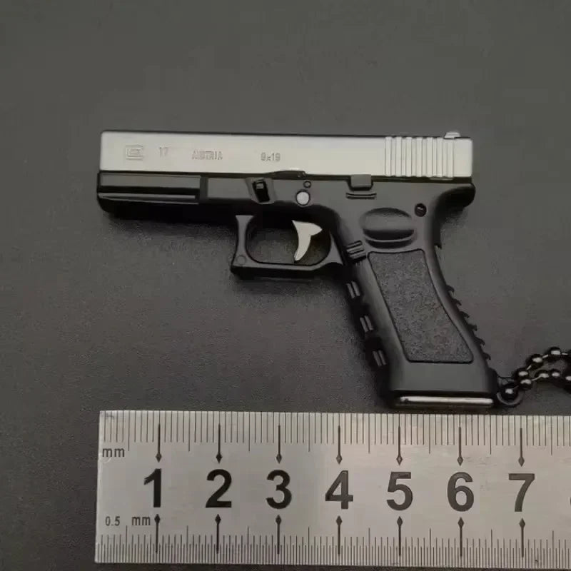 Metal Mini Tactical Keychain - 1:3 G17 Tiny Pendant, Decorative Ornament & Birthday Gift for Men