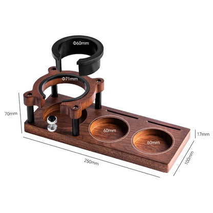 51/53/54/58mm Wood Coffee Tamper Station – Portafilter & Filter Screen Holder Stand for Espresso Barista Tools