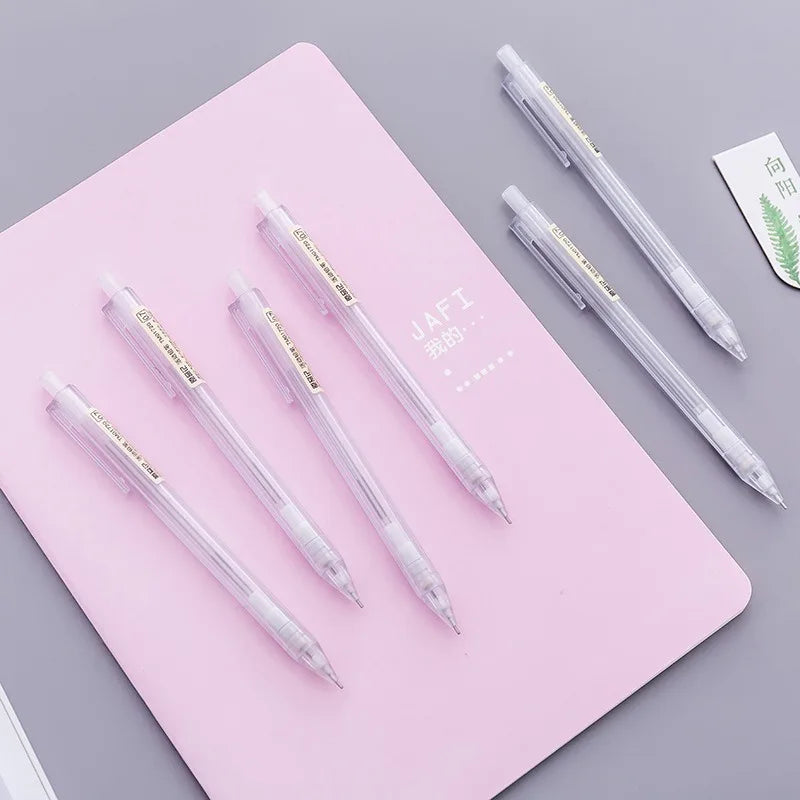 5-Piece White Mechanical Pencil Set - 0.5mm and 0.7mm Automatic Pencils for School and Office Supplies