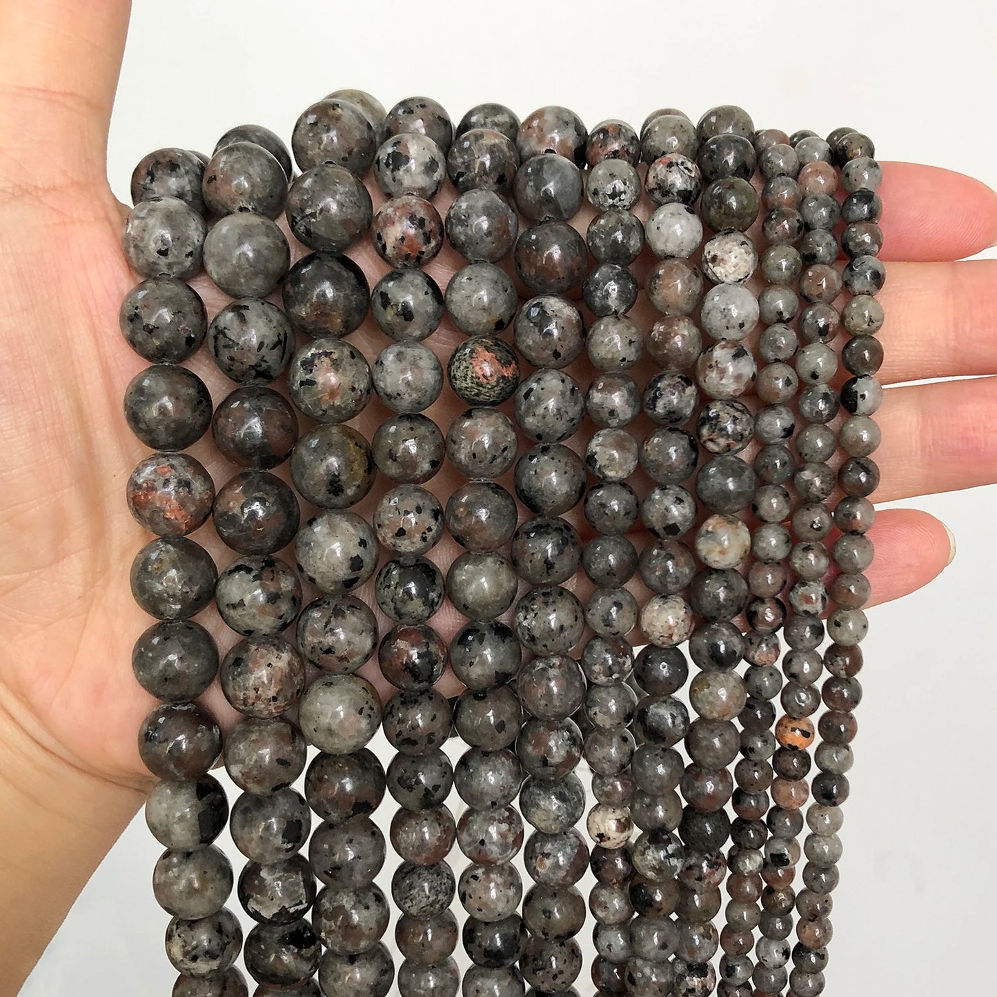 Natural Flame Stone Beads - Yooperlite & Fire Sodalite Loose Spacer Beads for DIY Bracelets and Necklaces