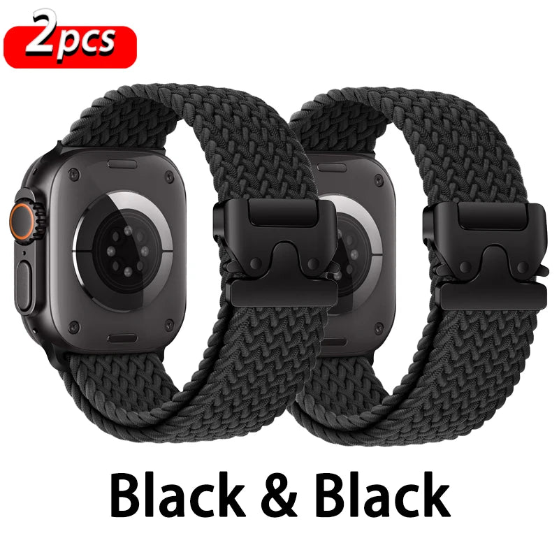 Parachute Braided Strap for Apple Watch – Compatible with 46mm, 45mm, 44mm, 41mm, Series 10/9/8, SE, Ultra 2, 49mm