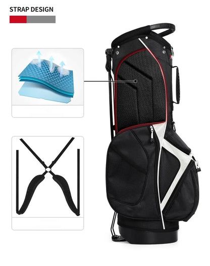 PGM Golf Bag QB146 – Lightweight 14-Pin Shoulder Stand Bag for Men & Women