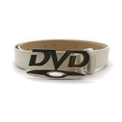 Unisex Vintage DVD Buckle Belt – Nostalgic Design Waist Strap for Jeans, Casual Fashion Belt for Men & Women