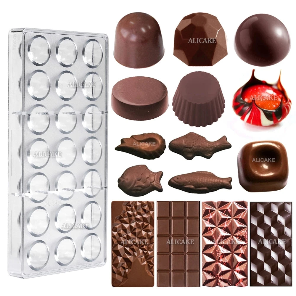 3D Polycarbonate Chocolate Mold - Sphere Diamond Chocolate Bomb & Bonbon Baking Mold for Professional Candy Making