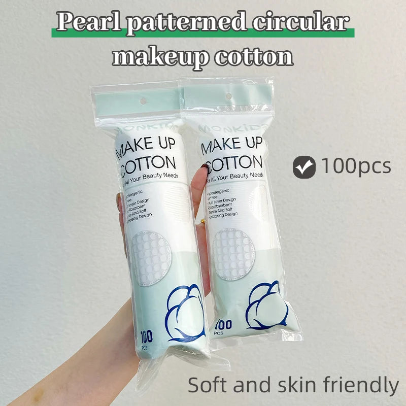Soft Breathable Cotton Pads - 100/200pcs Double-Sided Facial Cleansing & Makeup Removal Pads
