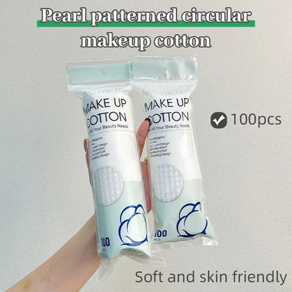 Soft Breathable Cotton Pads - 100/200pcs Double-Sided Facial Cleansing & Makeup Removal Pads
