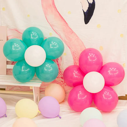 Flower Shape Balloon Clips - Plastic Decoration Accessories for Baby Shower, Wedding, Birthday Party, Plum Clip for Globos Balloons
