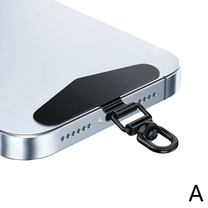 Upgraded 360° Rotatable Stainless Steel Phone Tether Tab - Metal Patch Gasket & Cellphone Lanyard Safety Connector Piece