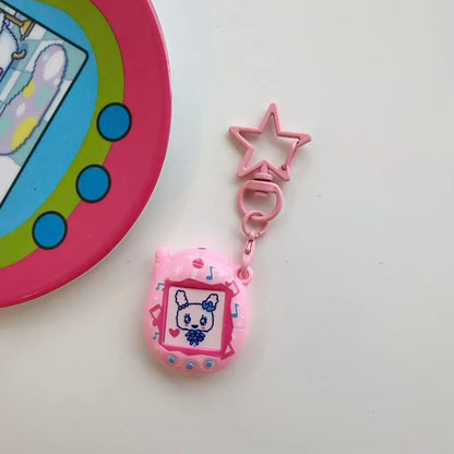 Tamagotchi Mini Cartoon Keychain - Cute Virtual Pet Pendant for Phones, Bags and Gaming Accessories