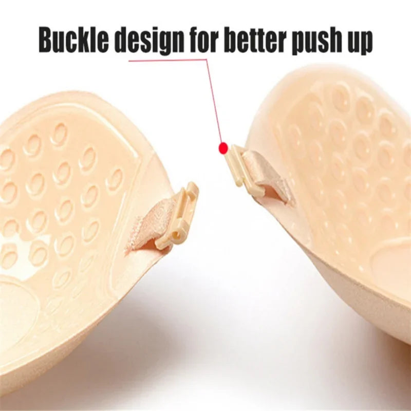 Large Size Reusable Nipple Cover Stickers – Silicone Push-Up Bra Pads for A-D Cup Strapless Lingerie & Wedding Wear