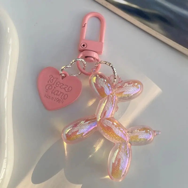 Jelly Balloon Dog Keychain - Cute Cartoon Dog Pendant Charm for Keys, Bags & Unisex Gifts