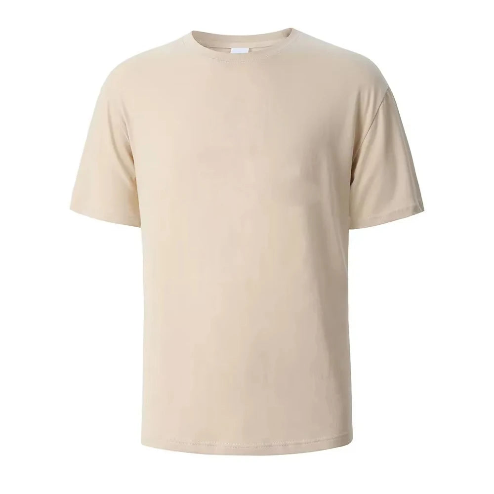 Heavyweight 100% Cotton T-Shirt - Thick Knit Round Neck Short Sleeve Tee 500/300g