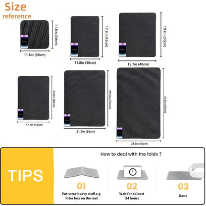 Double Layer Cat Litter Mat - Waterproof Pet Litter Trapping Pad for Clean Floors and Cat Box Accessories