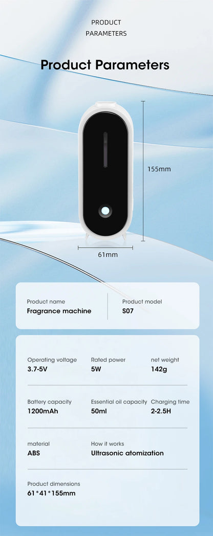 Automatic Fragrance Sprayer - USB Ambient Light, Wall-Mounted Aromatherapy Machine for Home & Commercial Use