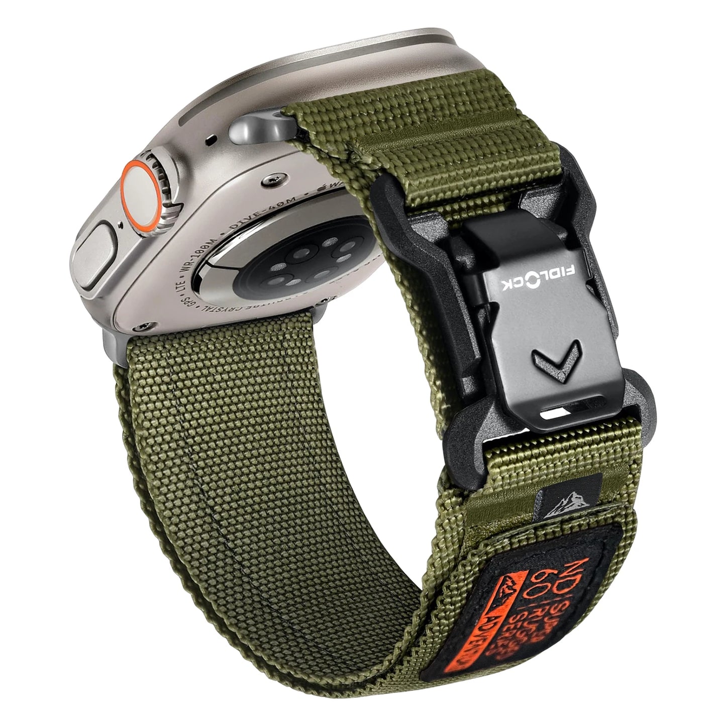 Magnetic Fidlock V-Shaped Buckle Sports Strap — Soft Wide Nylon Band Compatible with All Apple Watch Series