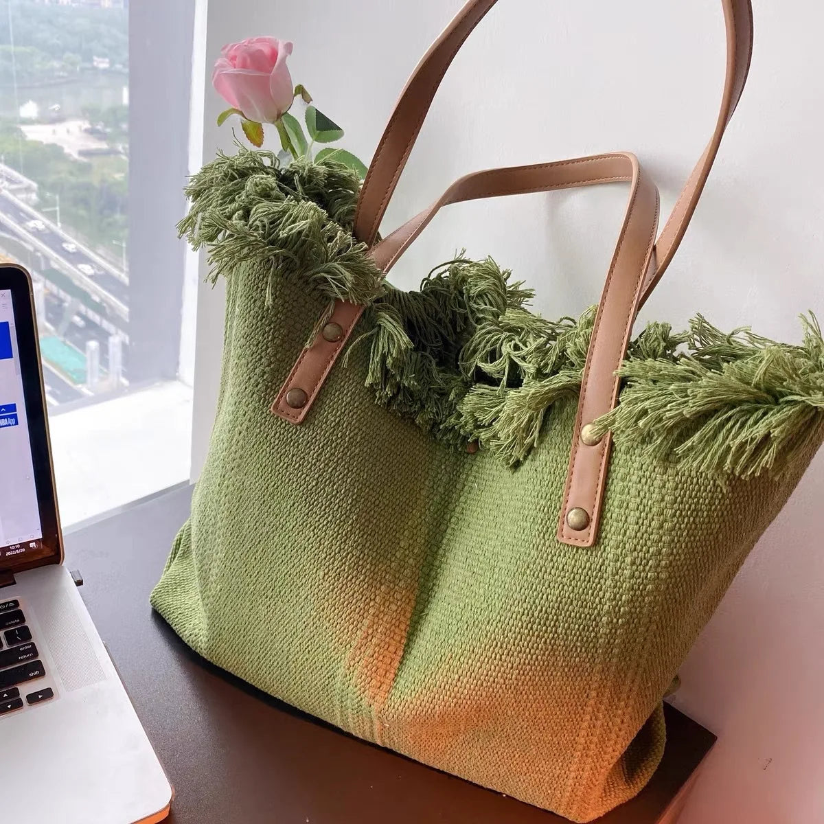 Women’s Large Canvas Tote Bag – Casual Shoulder & Handbag for Beach, Shopping, and Everyday Use