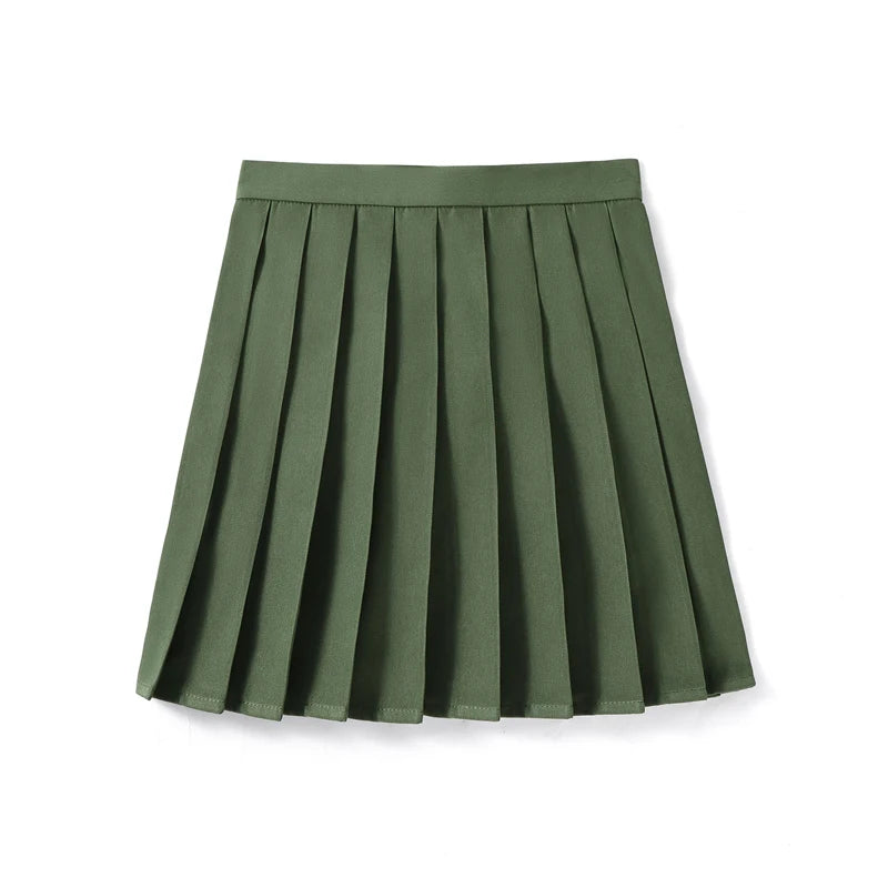 Women’s High Waist A-Line Skirt – Summer Harajuku Style Black Mini Pleated School Girl Uniform