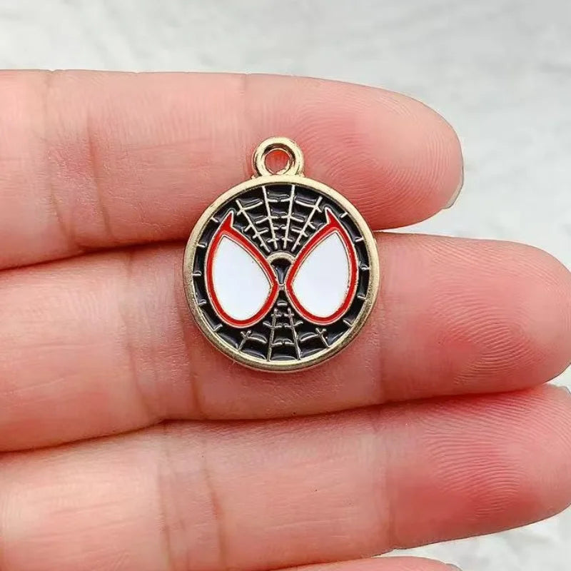 10-Piece Cartoon Alloy Drop Charms - DIY Jewelry Making Pendants for Earrings, Keychains & Creative Accessories