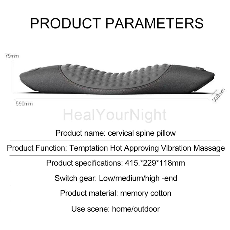 Electric Waist Pillow – Heated Vibrating Sleep Pad for Lumbar Support & Pain Relief