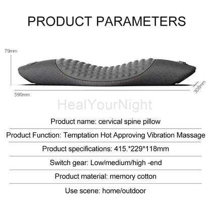 Electric Waist Pillow – Heated Vibrating Sleep Pad for Lumbar Support & Pain Relief