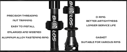 BUCKLOS Presta Tubeless Valve Stem 40/44/55/60mm — High-Quality Bike Tire Nipple for Road & MTB