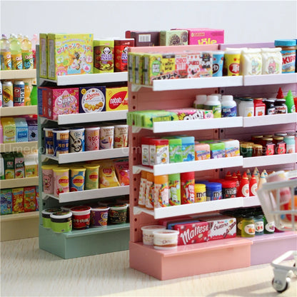 1/6 Scale Miniature Supermarket Food & Drinks – Dollhouse Store Decor Accessories for Blythe, BJD & 1/6 Dolls