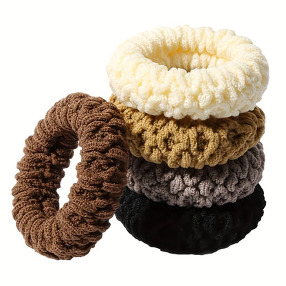 10PCS Wide Thick Hair Ties - Durable Elastic Ponytail & Bun Holders