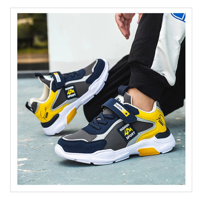 Four Seasons Kids Sports Shoes — Boys' Lightweight Running & Leisure Sneakers, Breathable Outdoor Casual Shoes