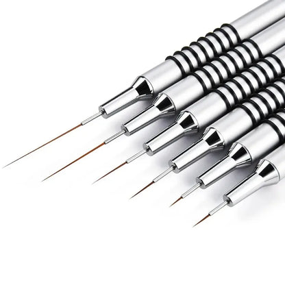 Nail Art Liner Brushes – Striping & Drawing Pens for Elongated Lines, 6–25mm Professional Manicure Design Tools