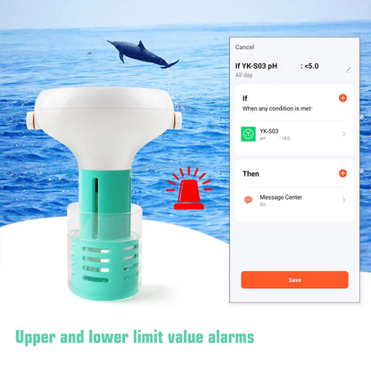 Tuya ZigBee 7 in 1 Chlorine Meter – PH, ORP, TDS, Salinity, Temp, and CL Test for Swimming Pool Water