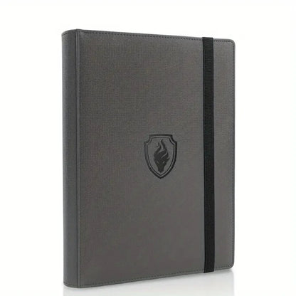 9-Pocket Trading Card Binder — Premium PU Cover Zip Card Holder Book, Durable Side-Loading Card Organizer