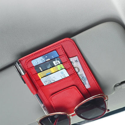 Car Visor Organizer – Multi-Pocket Pouch Bag for Cards, Glasses & Storage, Scratch-Resistant Auto Visor Holder for Car Interior