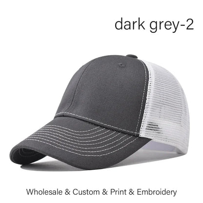 Custom Embroidered Baseball Cap - DIY Logo Mesh Hat for Men & Women, Adjustable Cotton Unisex Cap