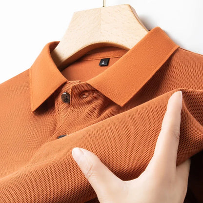 Men's 100% Cotton Polo Shirt - Breathable Summer Golf & Business Casual Tee with Silk-Like Finish