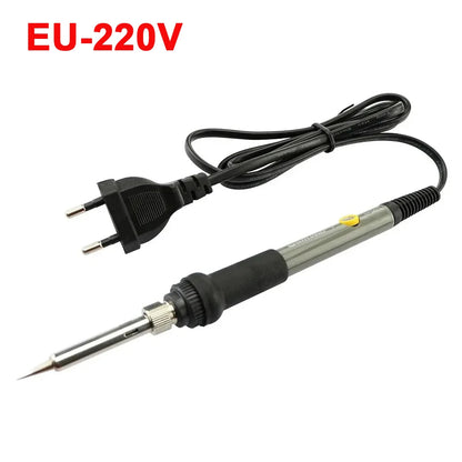60W Adjustable Temperature Soldering Iron - 110V/220V Electric Welding Iron for DIY & Electronics Repair