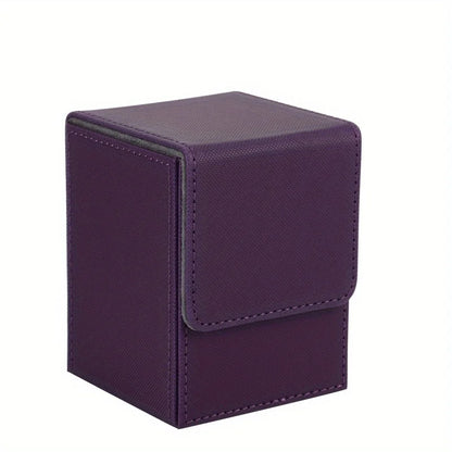 Leather Trading Card Deck Box - Single-Sleeve Storage Case for 100+ Cards