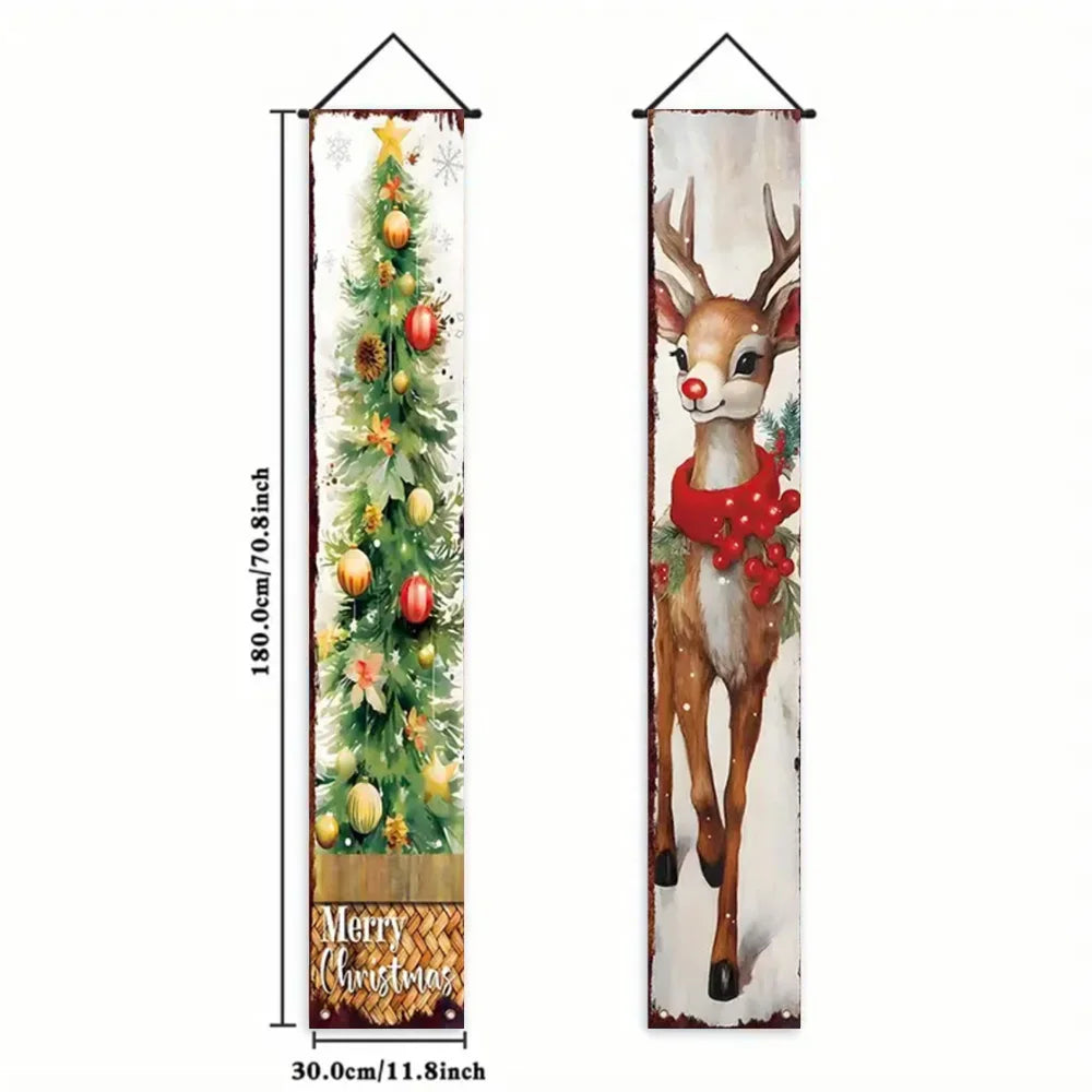 Christmas Hanging Door Banner – Antithetical Couplet Wall Decoration for Merry Christmas 2026 Party & Xmas Gift