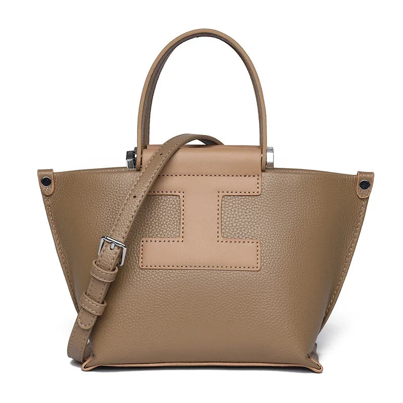 Luxury Cowhide Women’s Tote Bag – High-Quality Genuine Leather Shoulder and Crossbody Handbag, Fashionable Sac A Main