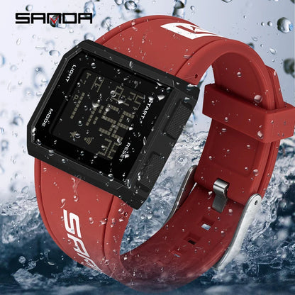 SANDA Brand Men’s Fashion Watch - Casual Sport LED Digital Wristwatch, Waterproof Military Clock, Relogio Masculino