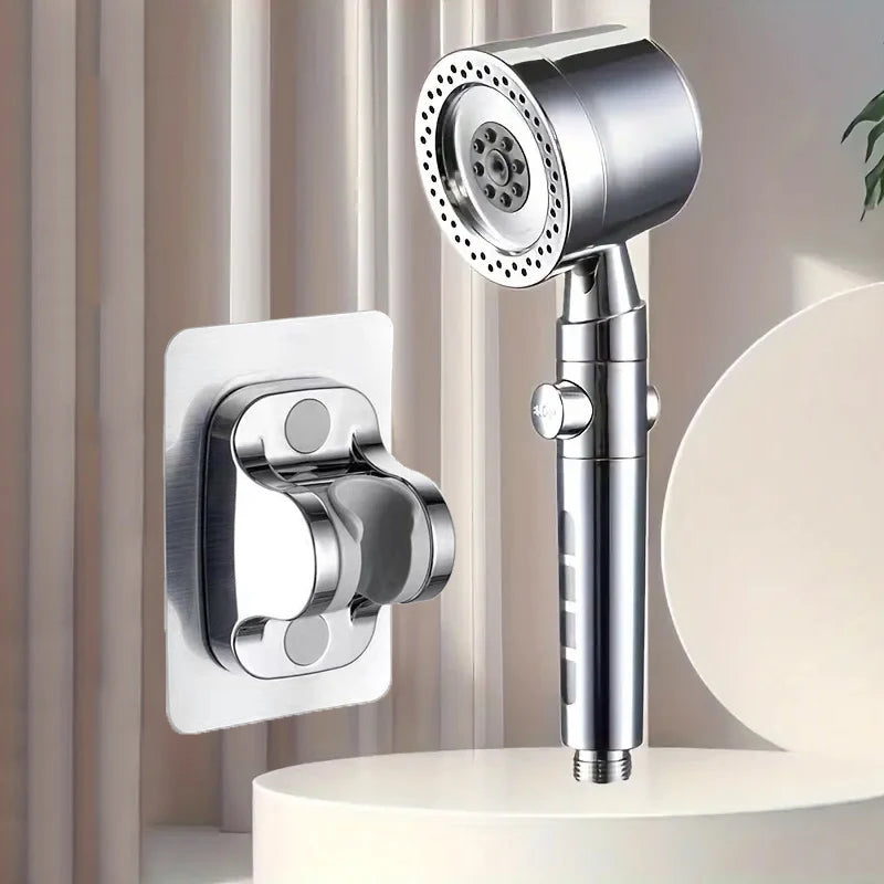 High Pressure Water Saving Shower Head - 5 Mode Handheld Bathroom Filter Spray with One Button Stop Function